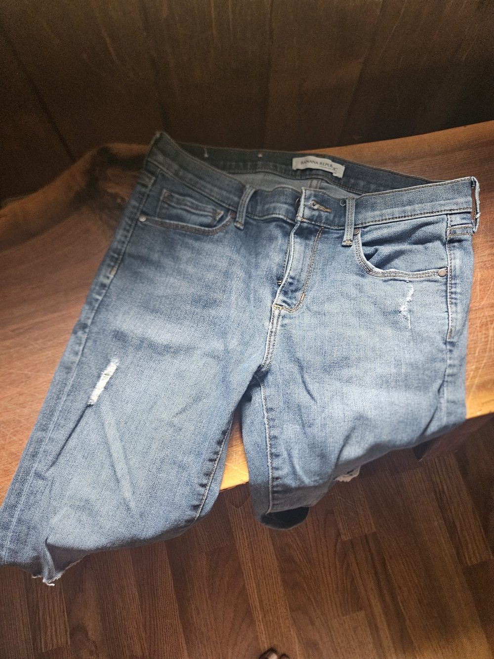 Banana Republic Light Blue Distressed Boyfriend Jeans